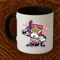 Killer Anti Smoking Cigarettes Funny Graffiti Cartoon Coffee Mug thumb 2