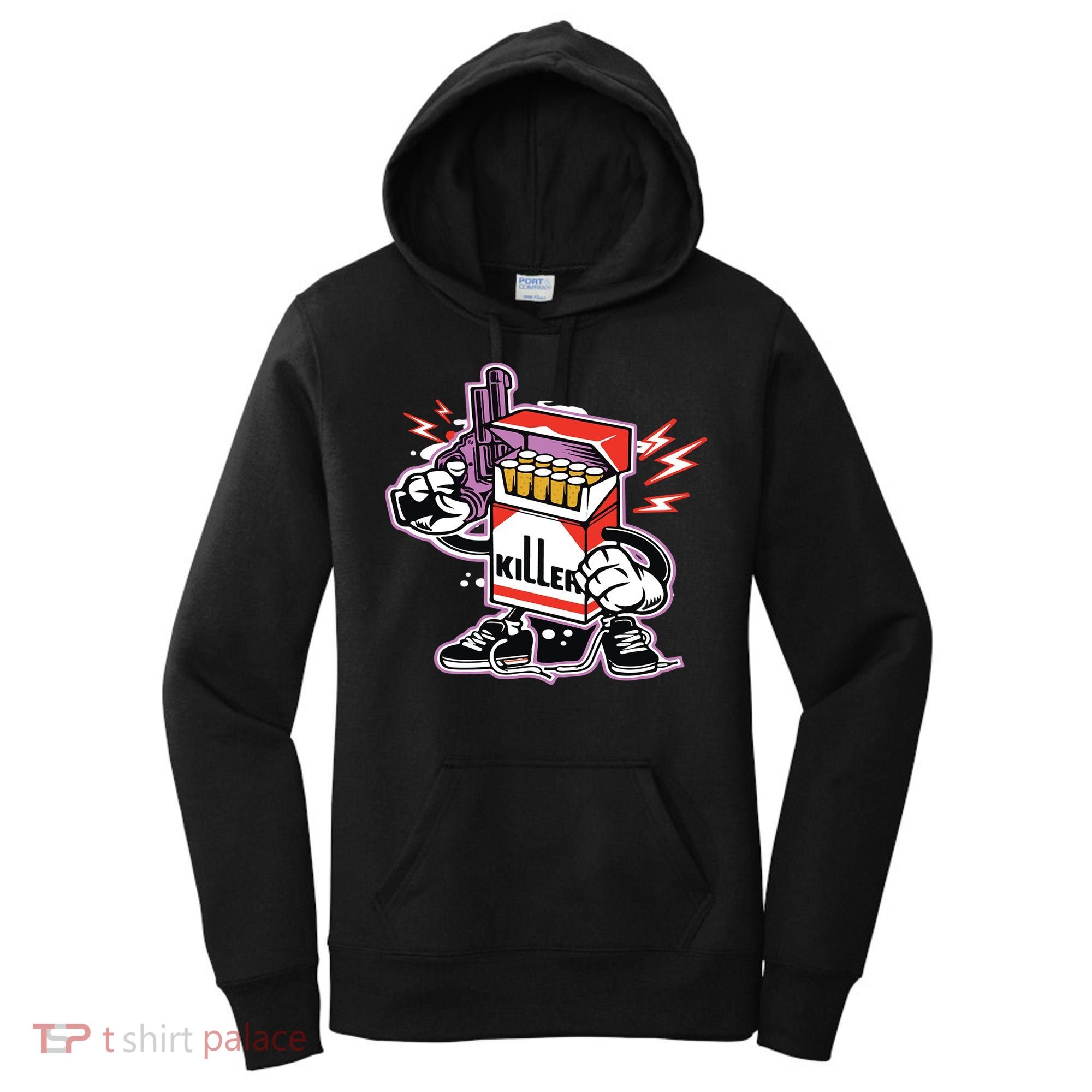 Killer Anti Smoking Cigarettes Funny Graffiti Cartoon Women's Hoodie
