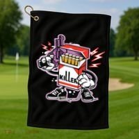 Killer Anti Smoking Cigarettes Funny Graffiti Cartoon Golf Towel thumb 1