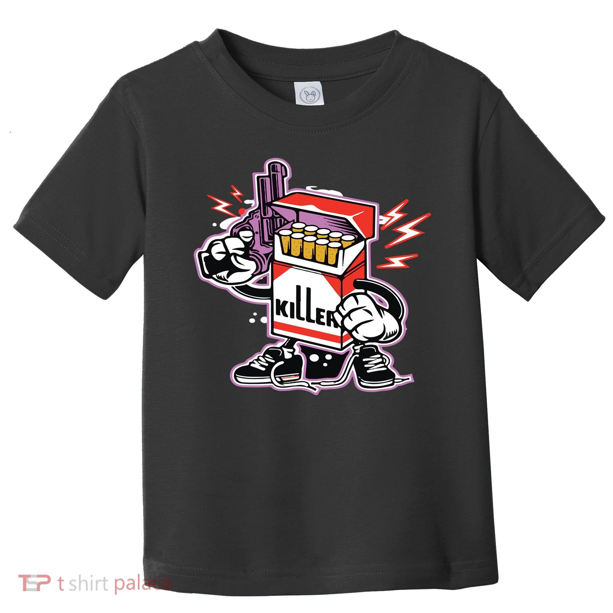 Killer Anti Smoking Cigarettes Funny Graffiti Cartoon Toddler T-Shirt