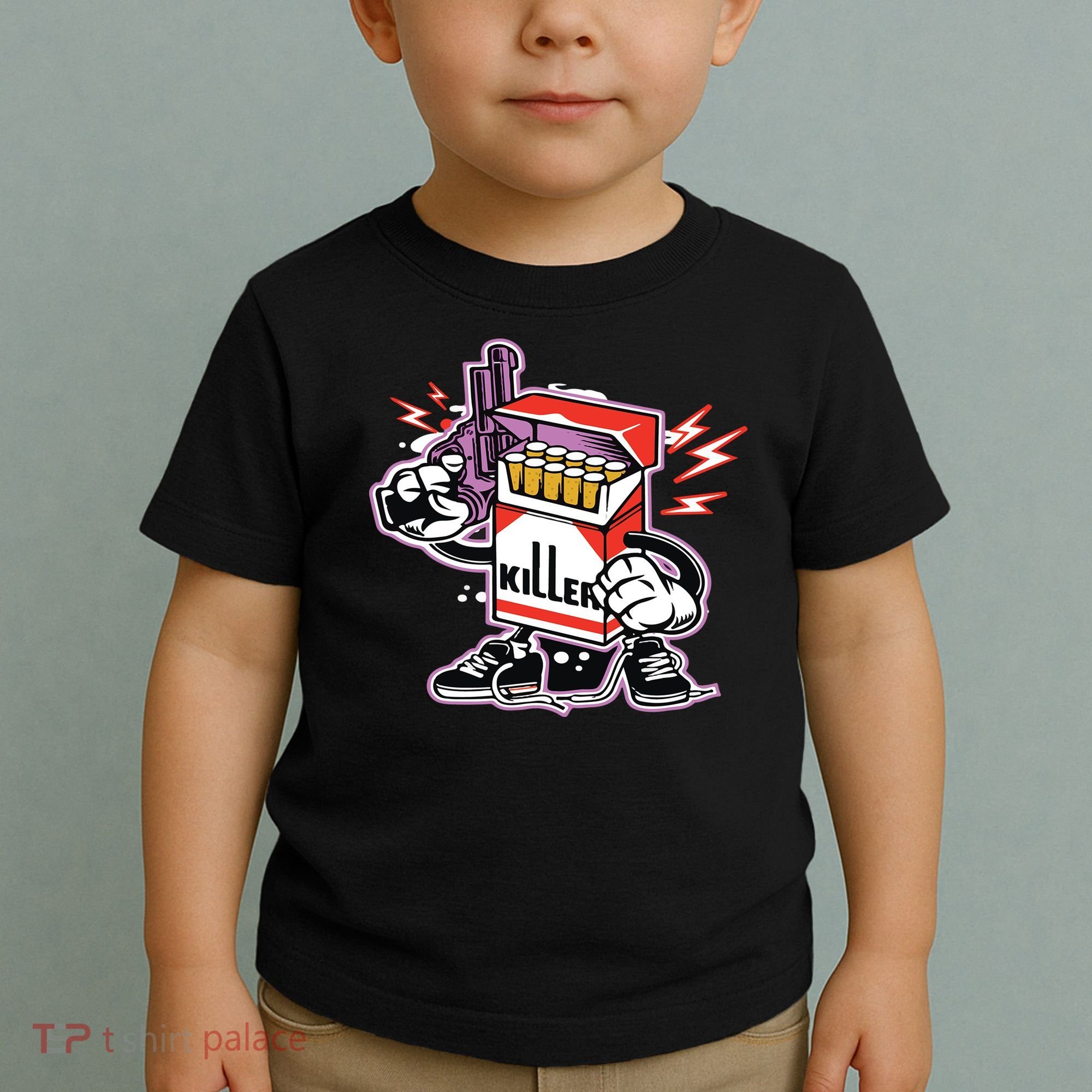 Killer Anti Smoking Cigarettes Funny Graffiti Cartoon Toddler T-Shirt