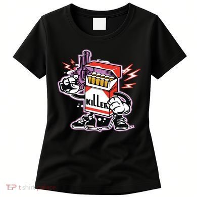 Killer Anti Smoking Cigarettes Funny Graffiti Cartoon Women's T-Shirt