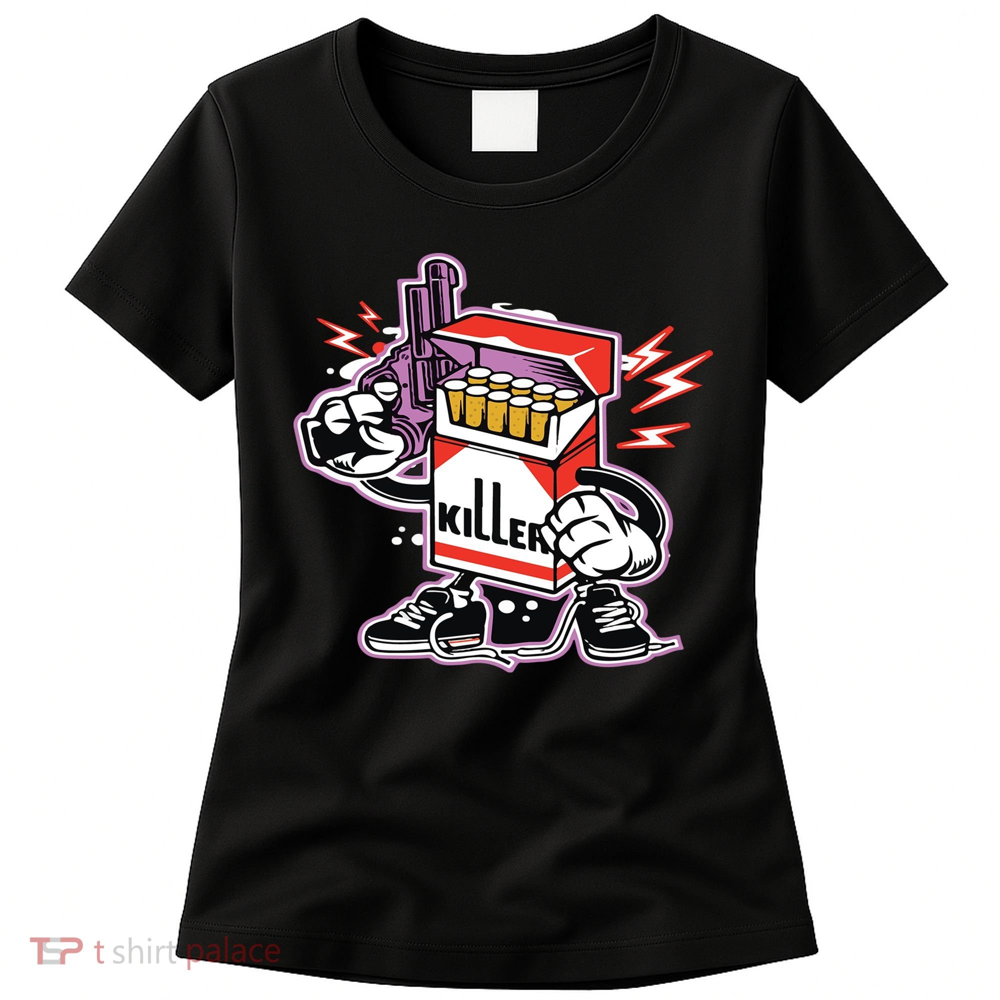 Killer Anti Smoking Cigarettes Funny Graffiti Cartoon Women's T-Shirt