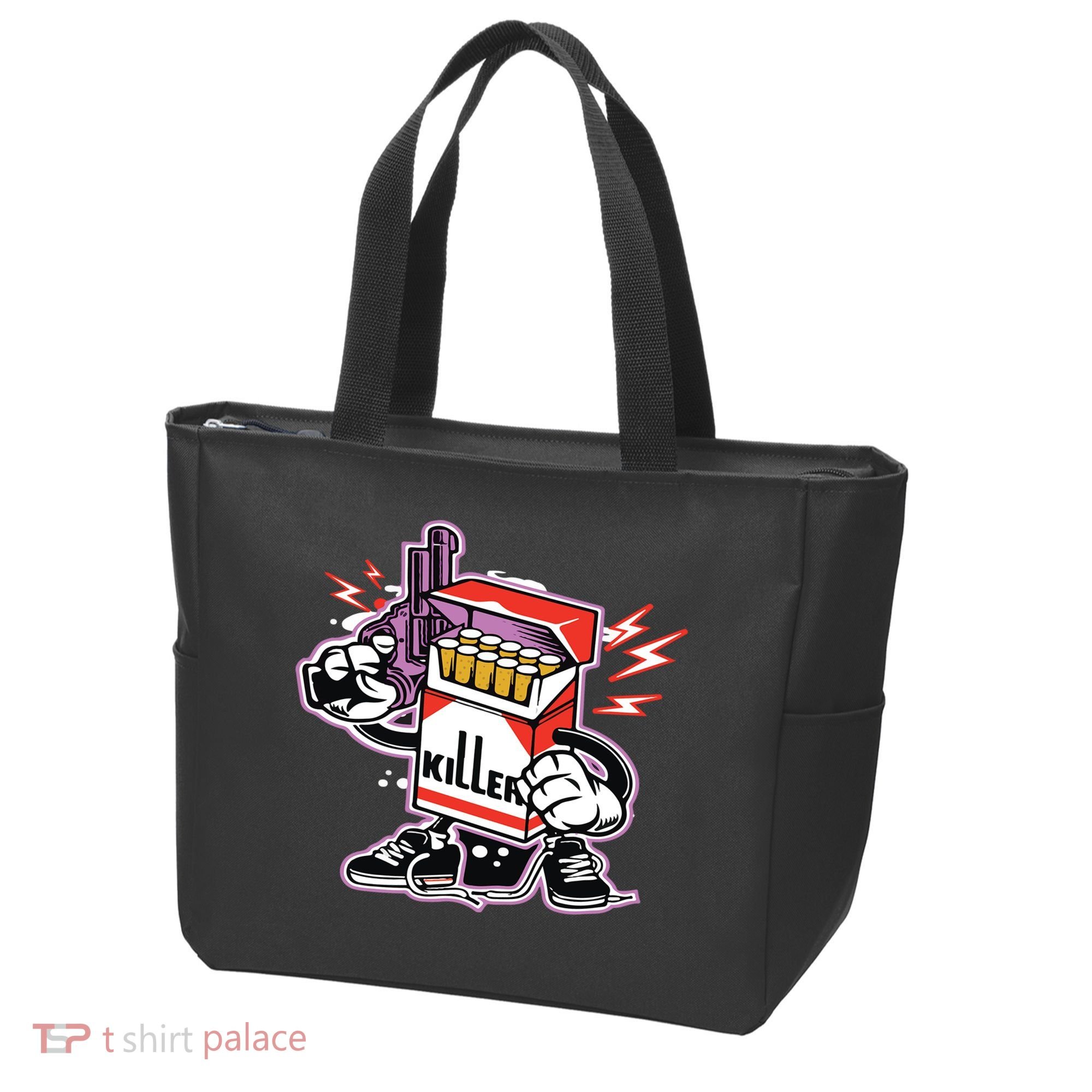 Killer Anti Smoking Cigarettes Funny Graffiti Cartoon Tote Bag