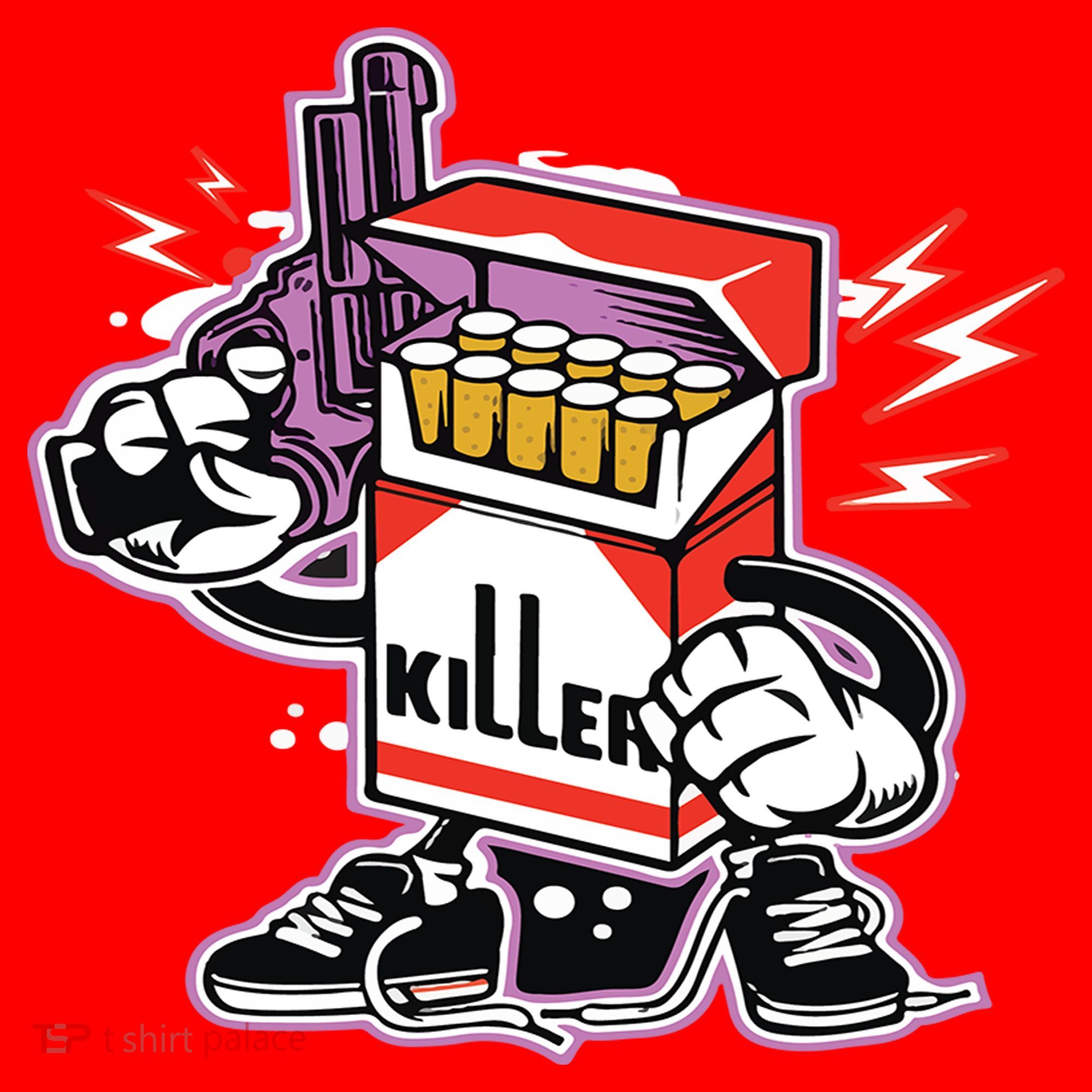 Killer Anti Smoking Cigarettes Funny Graffiti Cartoon Santa Hat