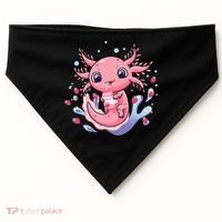 Kawaii Axolotl Strawberry Milk Shake Japanese Anime 2 USA-Made Doggie Bandana thumb 0