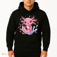 Kawaii Axolotl Strawberry Milk Shake Japanese Anime 2 Hoodie thumb 2