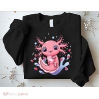 Kawaii Axolotl Strawberry Milk Shake Japanese Anime 2 Sweatshirt thumb 2