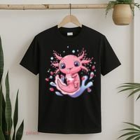 Kawaii Axolotl Strawberry Milk Shake Japanese Anime 2 T-Shirt thumb 2