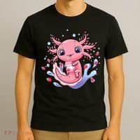 Kawaii Axolotl Strawberry Milk Shake Japanese Anime 2 T-Shirt thumb 3