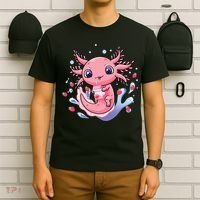 Kawaii Axolotl Strawberry Milk Shake Japanese Anime 2 T-Shirt thumb 6