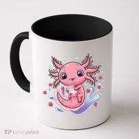 Kawaii Axolotl Strawberry Milk Shake Japanese Anime 2 Coffee Mug thumb 0
