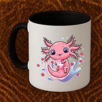 Kawaii Axolotl Strawberry Milk Shake Japanese Anime 2 Coffee Mug thumb 2