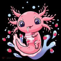 Kawaii Axolotl Strawberry Milk Shake Japanese Anime 2 Coffee Mug thumb 5