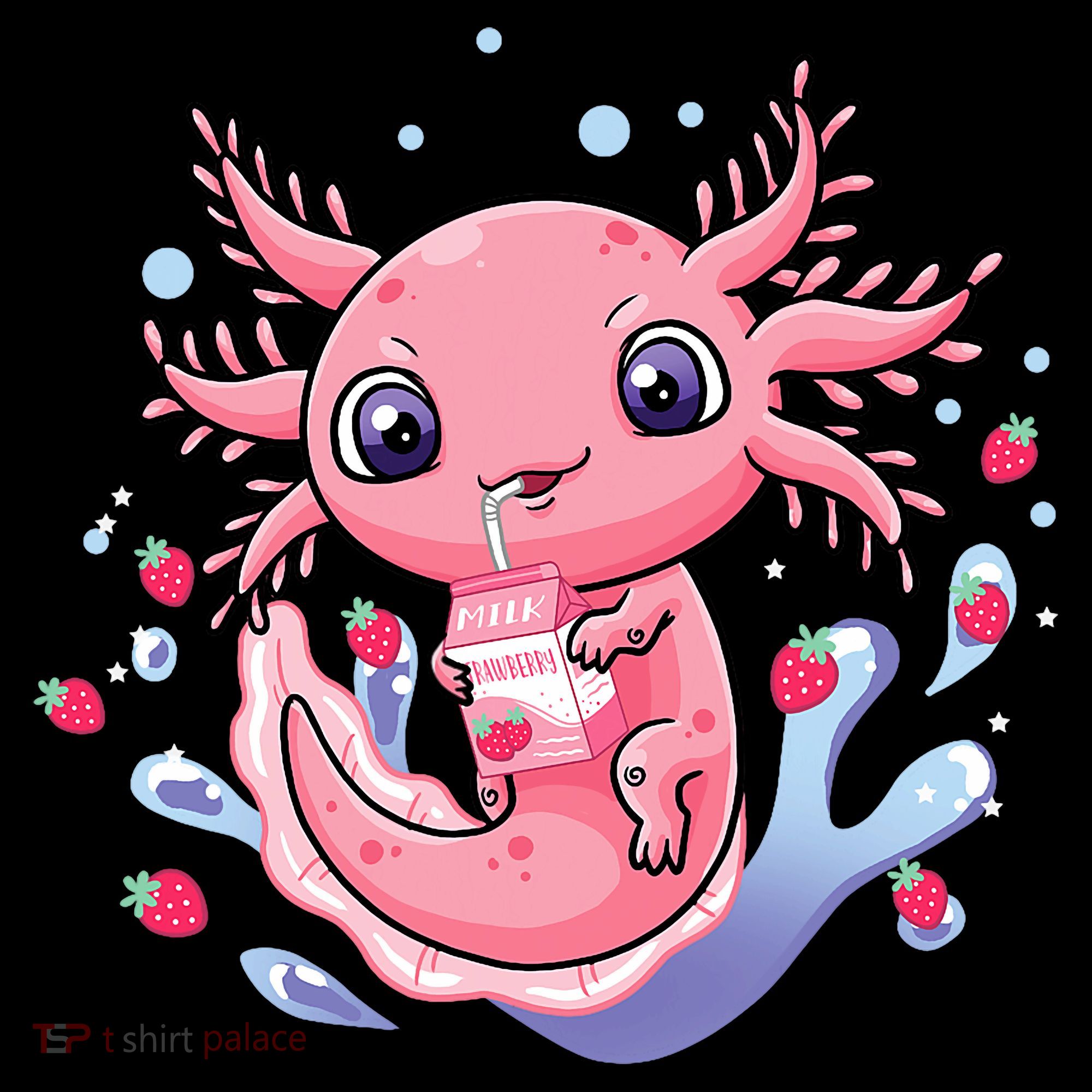 Kawaii Axolotl Strawberry Milk Shake Japanese Anime 2 Coffee Mug