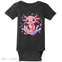 Kawaii Axolotl Strawberry Milk Shake Japanese Anime 2 Baby Bodysuit thumb 0