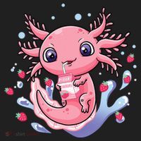Kawaii Axolotl Strawberry Milk Shake Japanese Anime 2 Hat thumb 2