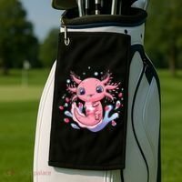 Kawaii Axolotl Strawberry Milk Shake Japanese Anime 2 Golf Towel thumb 2