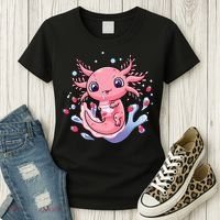 Kawaii Axolotl Strawberry Milk Shake Japanese Anime 2 Women's T-Shirt thumb 3