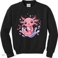Kawaii Axolotl Strawberry Milk Shake Japanese Anime 2 Kids Sweatshirt thumb 0