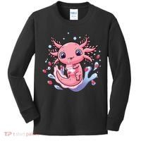 Kawaii Axolotl Strawberry Milk Shake Japanese Anime 2 Kids Long Sleeve Shirt thumb 0