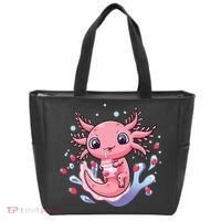 Kawaii Axolotl Strawberry Milk Shake Japanese Anime 2 Tote Bag thumb 0