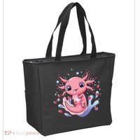 Kawaii Axolotl Strawberry Milk Shake Japanese Anime 2 Tote Bag thumb 2