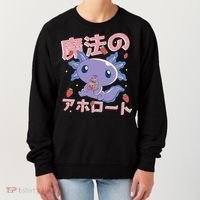 Kawaii Axolotl Strawberry Milk Shake Japanese Anime Women's Sweatshirt thumb 0