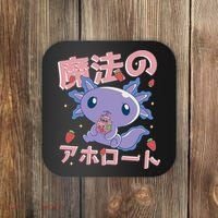 Kawaii Axolotl Strawberry Milk Shake Japanese Anime Coaster thumb 0