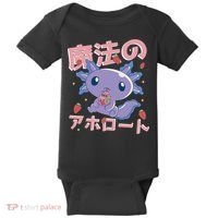 Kawaii Axolotl Strawberry Milk Shake Japanese Anime Baby Bodysuit thumb 0