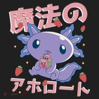 Kawaii Axolotl Strawberry Milk Shake Japanese Anime Golf Towel thumb 3