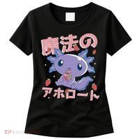 Kawaii Axolotl Strawberry Milk Shake Japanese Anime Women's T-Shirt thumb 0