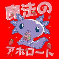 Kawaii Axolotl Strawberry Milk Shake Japanese Anime Santa Hat thumb 1