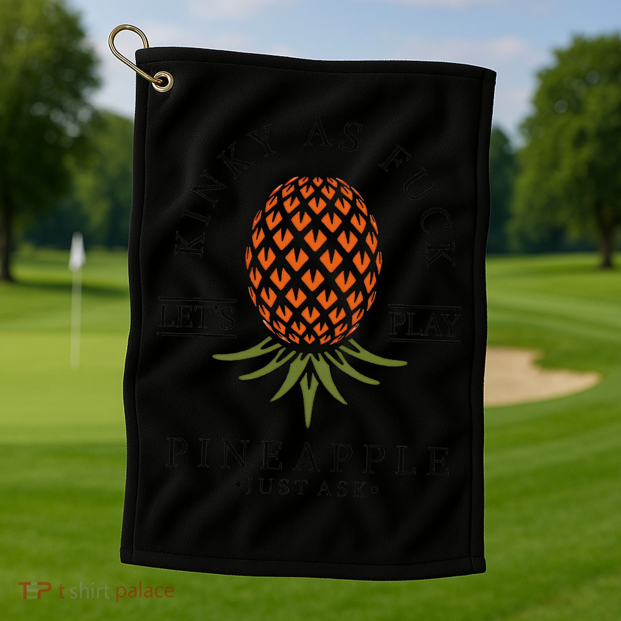 Kinky AF Swinger Lifestyle Naughty Humor Graphic Golf Towel