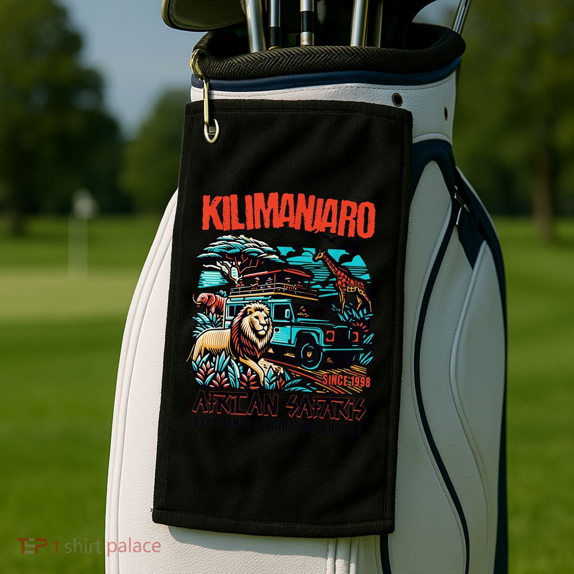 Kilimanjaro African Safari Animals Theme Park Attraction Golf Towel