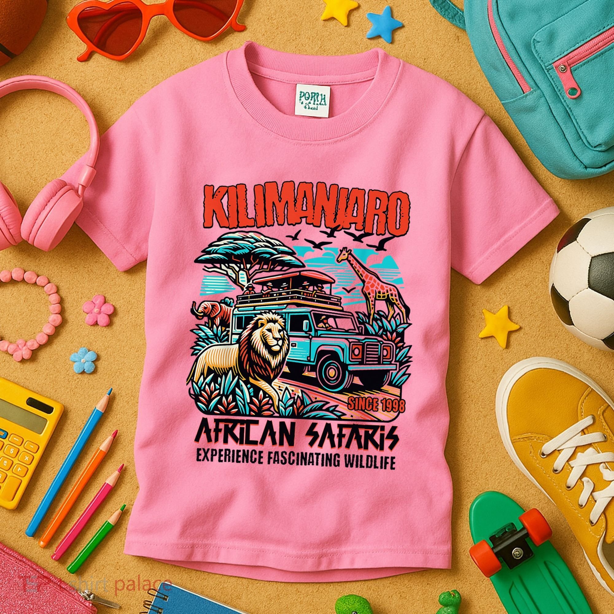 Kilimanjaro African Safari Animals Theme Park Attraction Kids T-Shirt