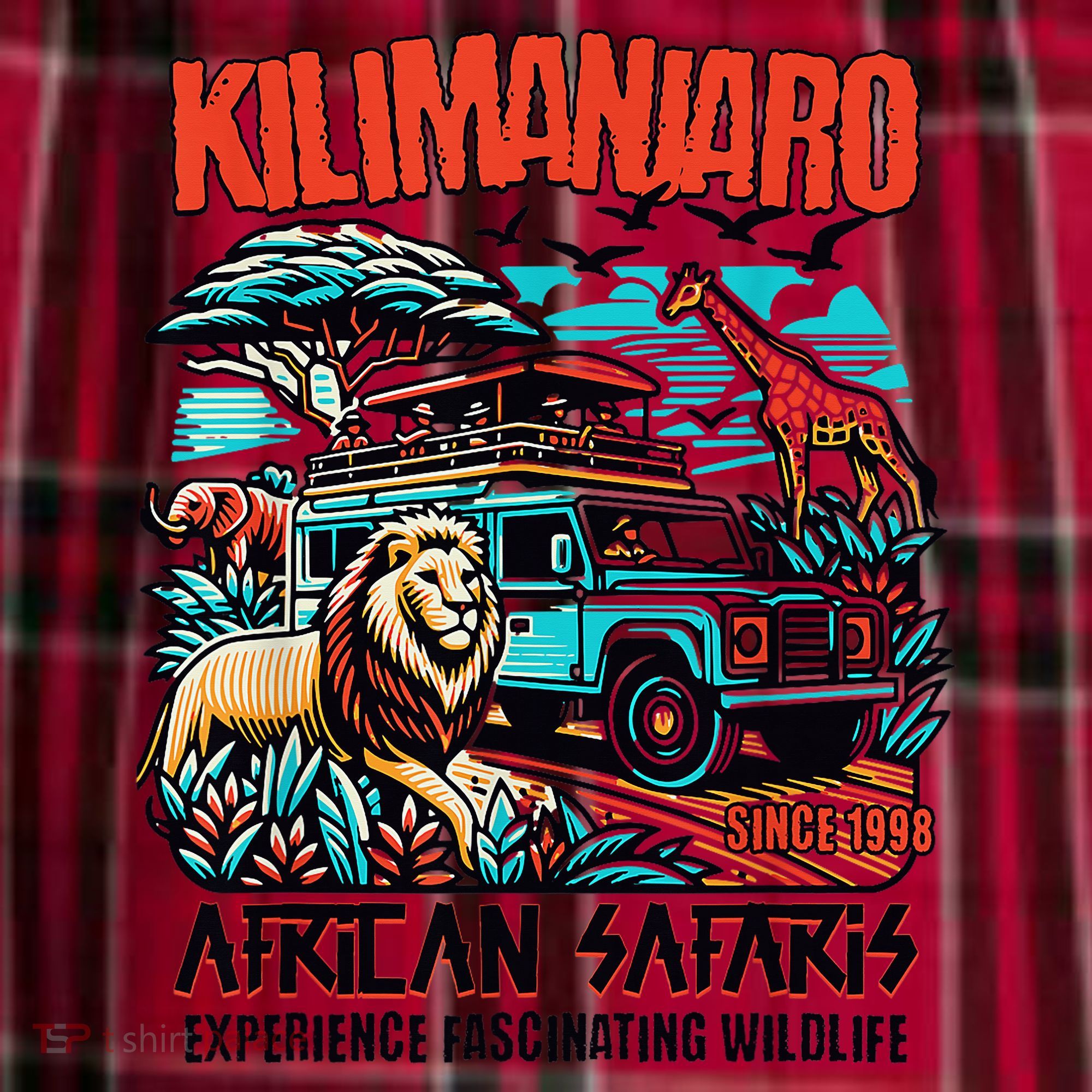 Kilimanjaro African Safari Animals Theme Park Attraction Women's Flannel Plaid Pajama Pants