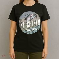 Ketchikan Alaska Souvenir Fishing Gift Vintage Style Salmon T-Shirt thumb 4