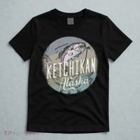 Ketchikan Alaska Souvenir Fishing Gift Vintage Style Salmon T-Shirt thumb 5