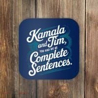 Kamala And Tim You Had Me At Complete Sentences Coaster thumb 0