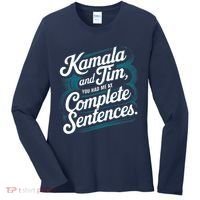 Kamala And Tim You Had Me At Complete Sentences Women's Long Sleeve Shirt thumb 0
