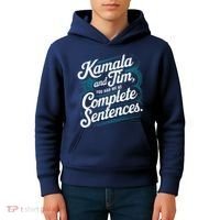 Kamala And Tim You Had Me At Complete Sentences Kids Hoodie thumb 4