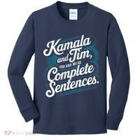 Kamala And Tim You Had Me At Complete Sentences Kids Long Sleeve Shirt thumb 0