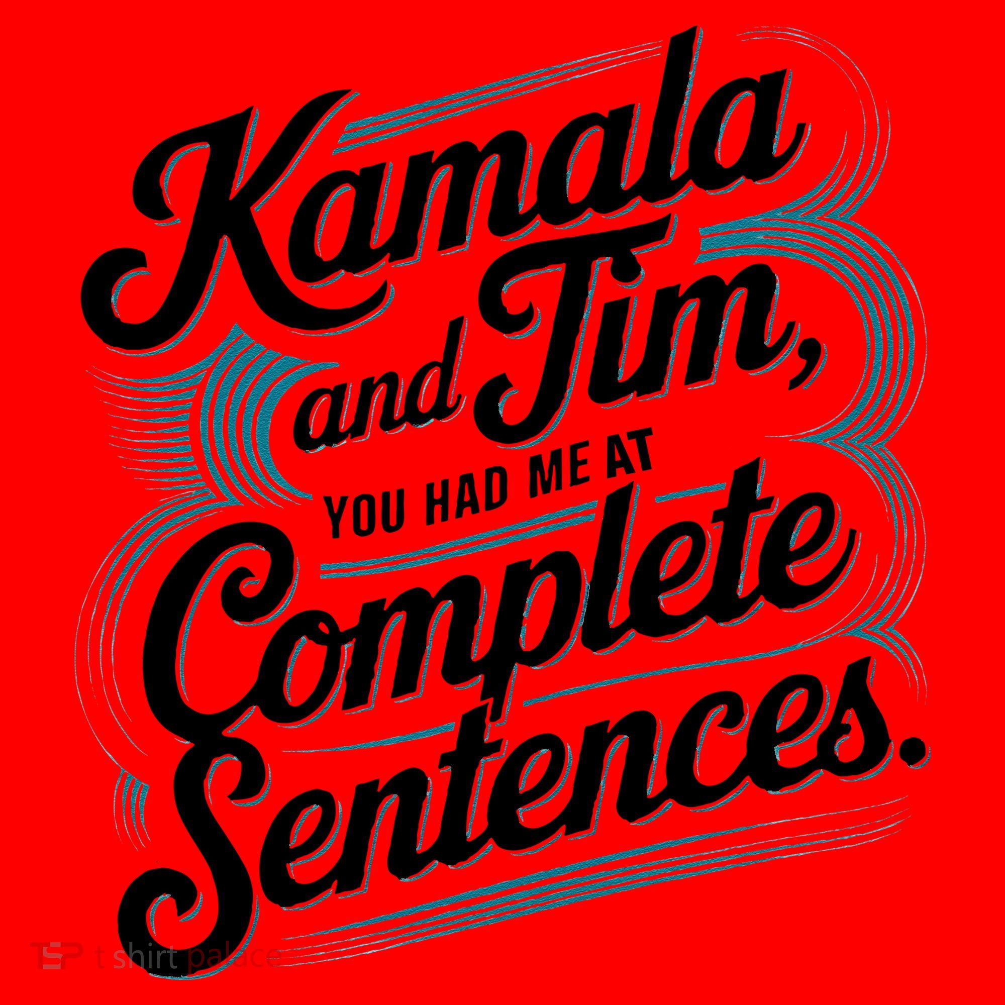 Kamala And Tim You Had Me At Complete Sentences Santa Hat