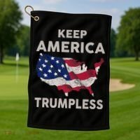 KEEP AMERICA TRUMPLESS Golf Towel thumb 1