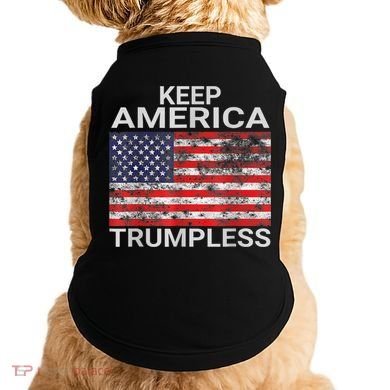 Keep America Trumpless Vintage Distressed American Flag Doggie Tank