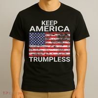 Keep America Trumpless Vintage Distressed American Flag T-Shirt thumb 3