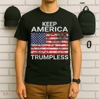 Keep America Trumpless Vintage Distressed American Flag T-Shirt thumb 6