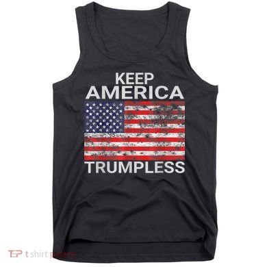 Keep America Trumpless Vintage Distressed American Flag Tank Top