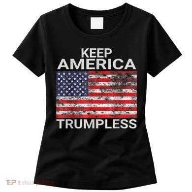 Keep America Trumpless Vintage Distressed American Flag Women's T-Shirt